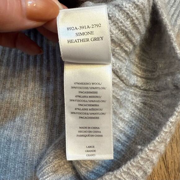 Rails Women’s Simone Merino Wool Cashmere V Neck Sweater Heather Gray Size Large - Picture 8 of 9